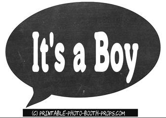 Free Printable It's a Boy Speech Bubble Prop