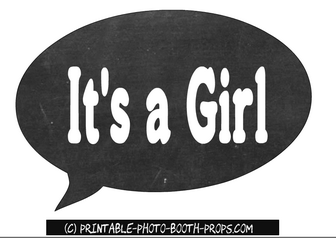 It's a Girl Speech Bubble Prop