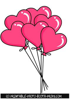 free printable heart shaped balloons props