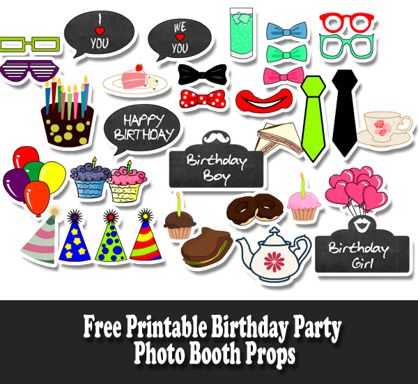 Free Printable Birthday Party Photo Booth Props