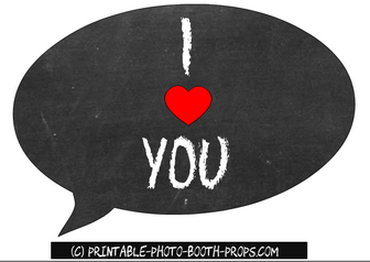 Free Printable I Heart You Speech Bubble 