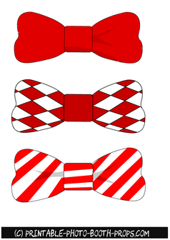 Free Printable Christmas Bow Ties Photo Booth Props 