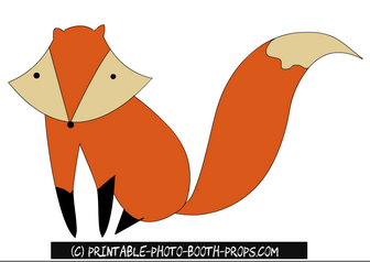 Free Printable Cute Fox Photo Booth Prop 