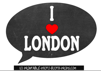 Free Printable I heart London Speech Bubble Prop