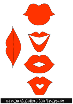 Free Printable Orange Lips Props