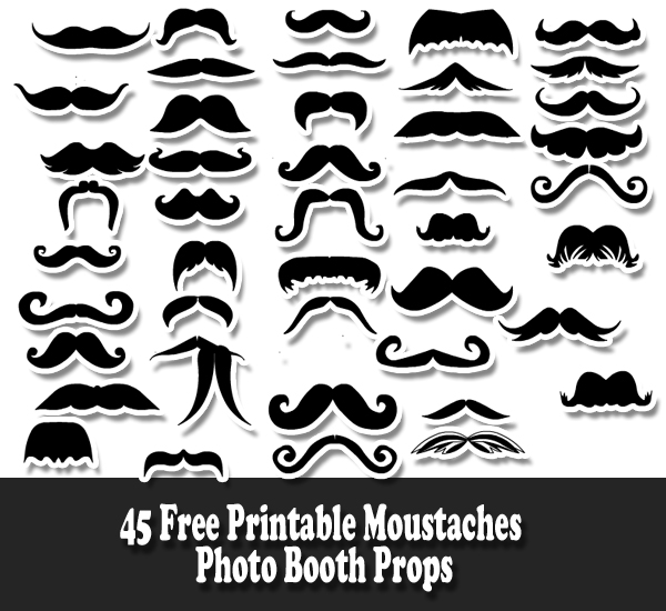 45 Free Printable Moustaches Photo Booth Props