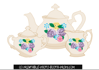 Tea Pot, Milk Pot and Sugar Pot Props