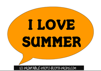 I Love Summer Speech Bubble 