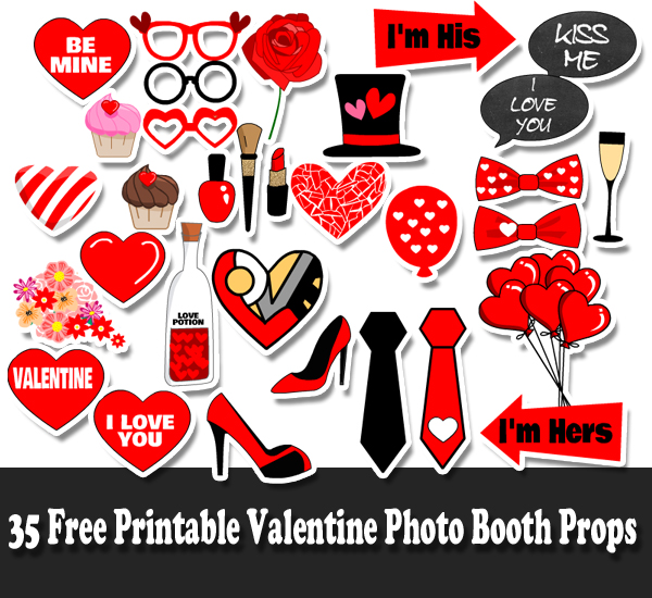 35 Free Printable Valentine Photo Booth Props