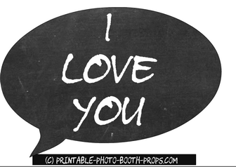 I Love You Speech Bubble Prop